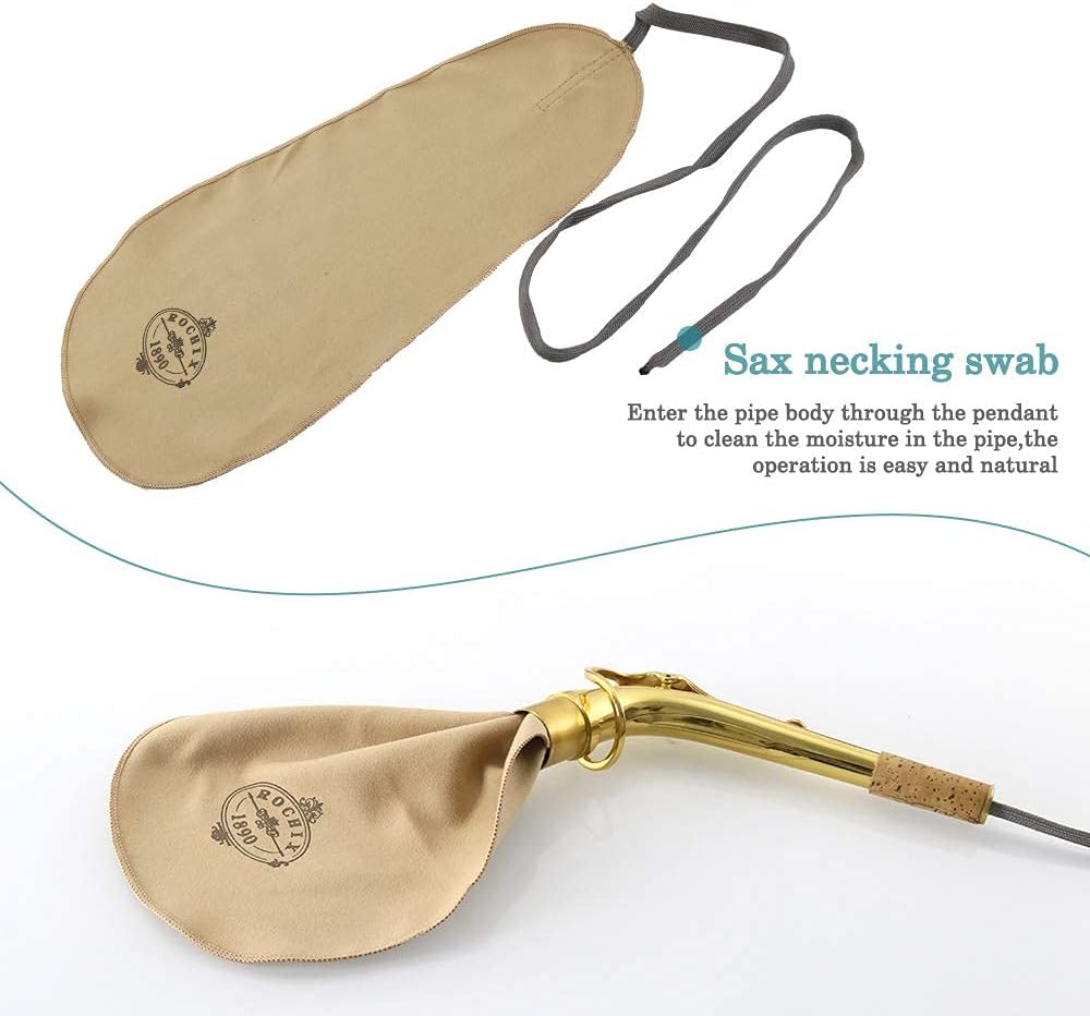 Rochix Saxophone Sax Cleaner Care Cleaning Kit,Maintenance Kit,Khaki,Key Oil,Cork Grease,Swab,Cleaning Cloth,Thumb Rest,Mouthpiece Brush and More : Musical Instruments