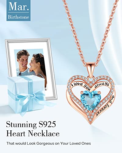 S925 Sterling Silver Necklace for Women, Wife Jewelry Rose Gold, Mom Birthday Valentines Mothers Day Gifts, Girlfriend Necklaces, Daughter Heart Jewel, Anniversary for Her - Image 4