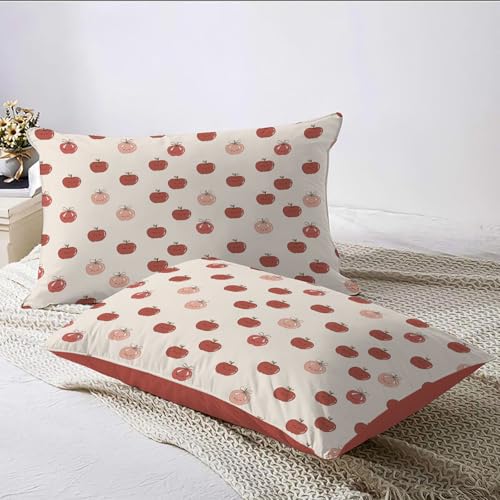 Housse de couette 220x240cm avec taies d'oreiller, parure rose imprimé fruit - 7