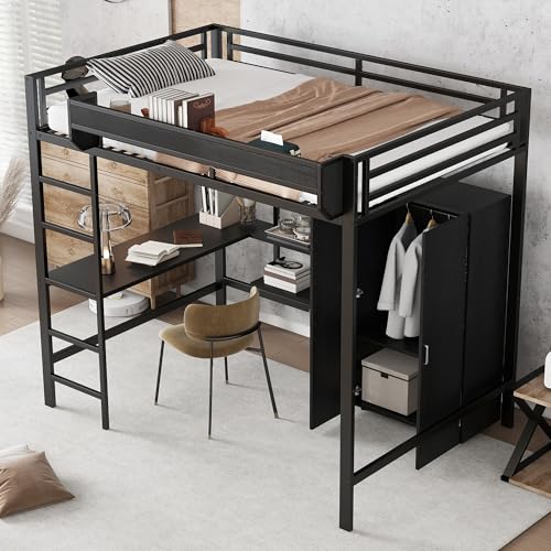 Armadio integrato: con un armadio integrato, il letto a soppalco offre spazio extra per i vestiti dei bambini e garantisce ordine.