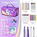 56 PCS Washable Scented Markers Set with Glitter Pencil Case, Mermaid Unicorn Arts and Crafts for kids 4-6-8 Kids Coloring Drawing Kits for 4-8 Years Old Girls Birthday Gifts