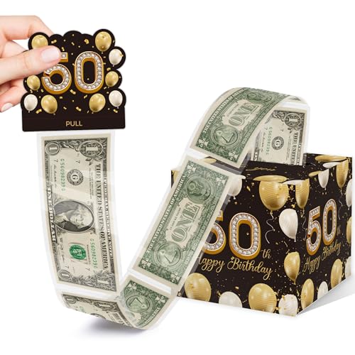 50th Birthday Surprise Cash Gift Boxes Party Decorations with 35PCS Bags