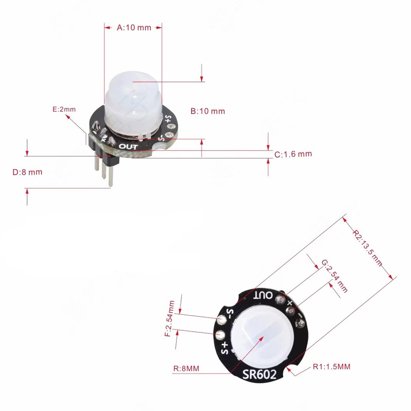 Mini SR602 Bewegungssensor – Infrarot-Bewegungsme Produktbild-Vorschau 3