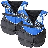 2 Pack Hardcore Coast Guard Type III PFD for Adults; Life Jacket Paddle Vest for Adults; Life Vest Flotation Device; Jet ski, Wakeboard, Kayak; Extra Life Jacket for Pontoon Boat Blue