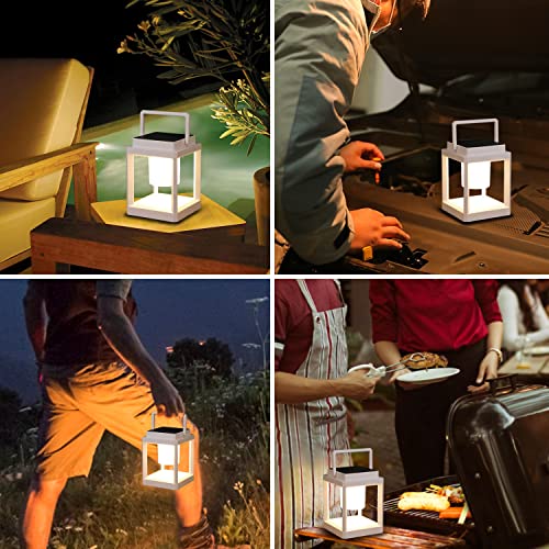 Letry Outdoor Table Lamp, 3-Level Brightness Led Nightstand Lantern, Portable Rechargeable Solar Lamp Ip44 Waterproof, Touch Control Outdoor Cordless Lantern For Patio/Walking/Reading/Camping (Square) #TOP6