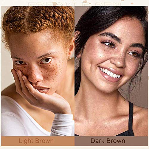 Evpct 2Pcs Natural Fake Freckles Phreckles Pen Kit Set,Light Brown & Dark Brown Faux Freckles Pen Pencil Makeup Set Long Lasting Waterproof Neutral Lightweight Freckle Tattoo Maker Tool thumb #2