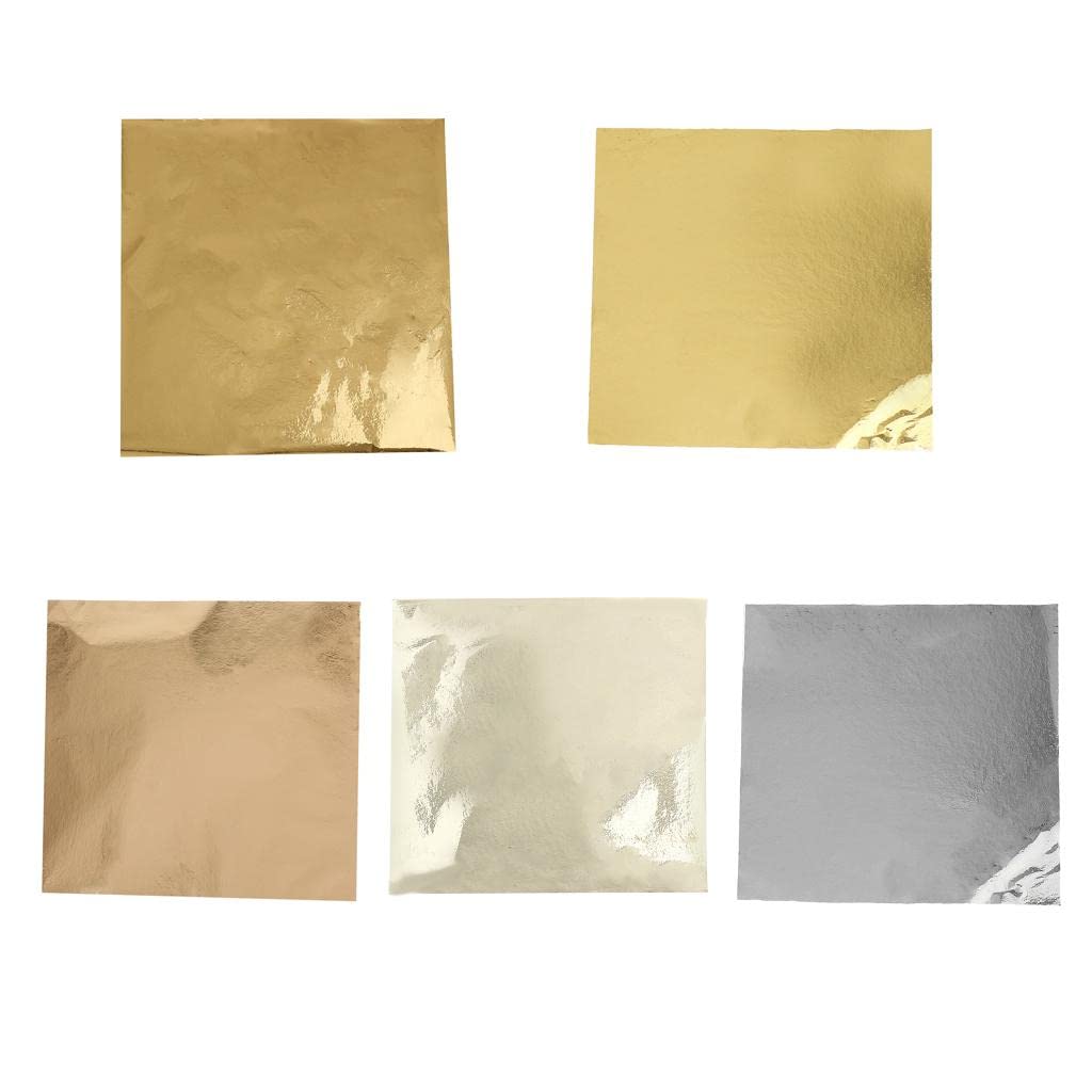 Juego de 3 500 hojas de hojas doradas de papel de aluminio para decoración de arte dorado K Gold