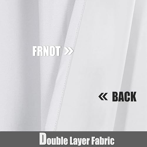 Miniatura 6 de Jubilantex Cortinas opacas texturizadas de lino blanco puro de 63 pulgadas de largo para dormitorio, ventana pequeña, granja, ahorro de energía,