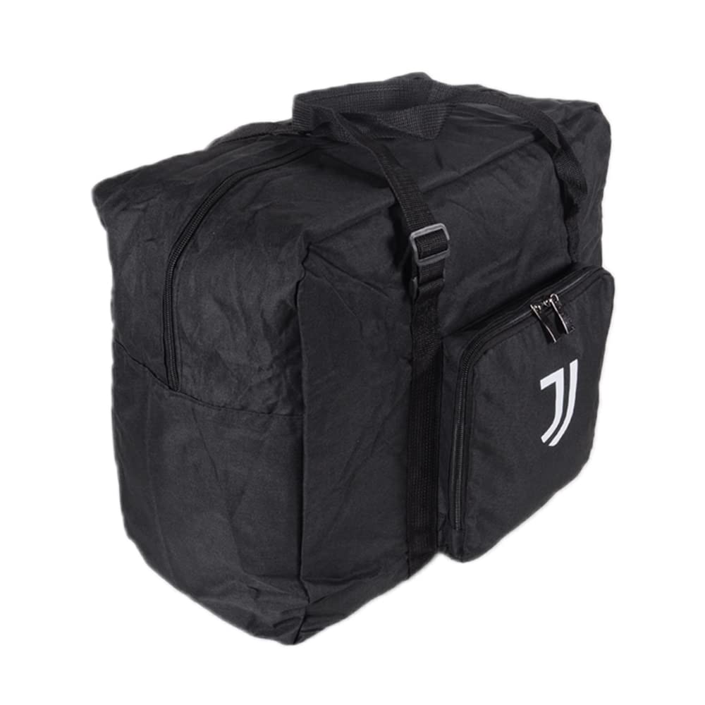 Bolsa de Viaje Plegable Producto Oficial Juventus, Negro, Bolsa Plegable para Guardar en la Maleta y Usar Cuando Sea Necesario