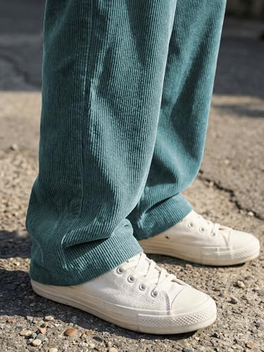 Image of JMIERR Mens Corduroy Pants Wide Leg Baggy Sweatpants | Loose Fit Joggers, Elastic Waist Drawstring, Casual Sweatpants, Vintage Pants, Fall Winter Fashion, Streetwear
