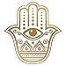 Produktbild Cuadros Lifestyle Wandtattoo/Wandaufkleber Hand der Fatima | Yoga Lotus Buddha Auge Hamsa, Größe:ca. 57x60 cm, Farbe:Gold
