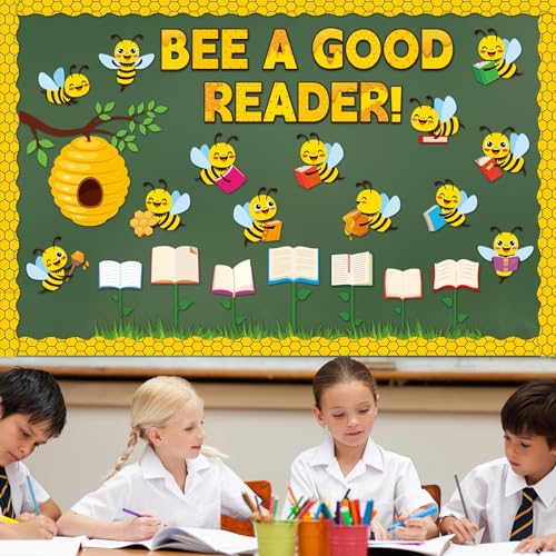image for gisgfim Bee Bulletin Board Decorations Bee A Good Reader Cutouts Readi