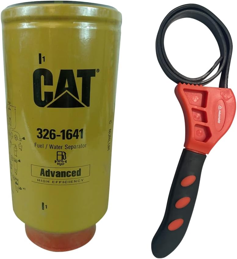 Caterpillar 326-1641 Fuel Water Separator Advanced High Efficiency w/IHD Strap Wrench Bundle (1)