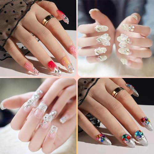 Image of MAYCREATE 4 Sheet Face Gems Rhinestones Pearl Stickers Kit for Makeup with Tweezer, Self-Adhesive Glitter Color Festival Face Jewels Hair Gems Sticker for Crafts, Nail Art, Clothes Making