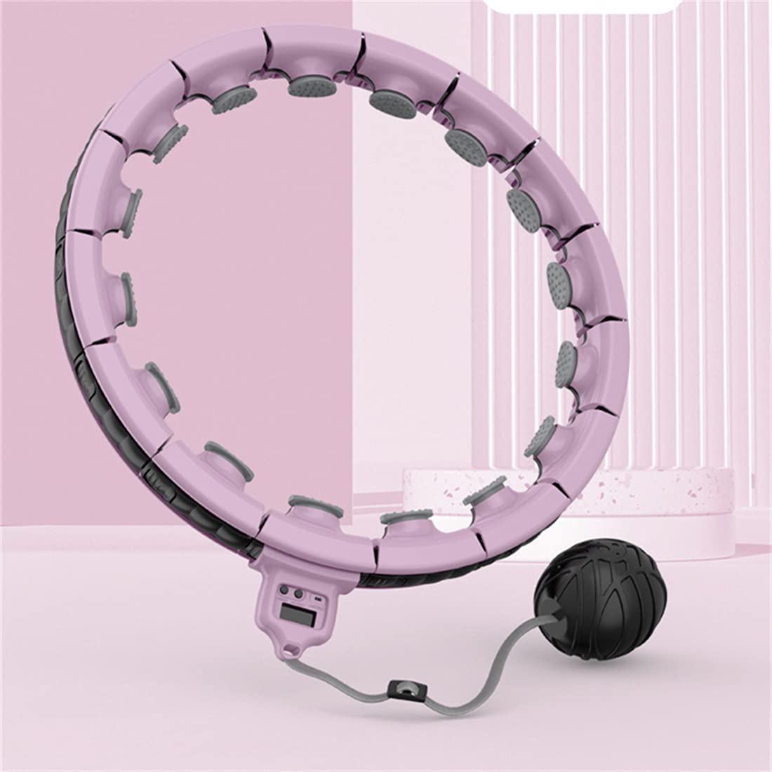 Hula Hoop per Adult & Kids Addome Esercizio, Hula Hoop Ponderato con Contatore, 16 Nodi Staccabili, per Adulti Fitness,Viola