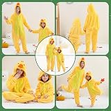 HAHASHOW Dziecięcy kombinezon Cosplay Jumpsuit, unisex, piżama dziecięca, zimowa, flanelowa, śpioszki na Halloween, dla chłopców i dziewczynek, w wieku 3-12 lat, kaczka , 5-6 lat