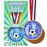 Chocolate Flavored Award Medal, Congrats Winner Soccer Medallion with Ribbon, Gift Boxed, 21 Grams (1)