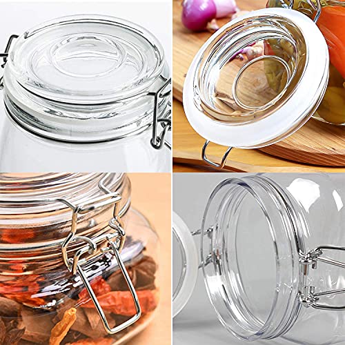 Image of 500 ml Glass Jars with Airtight Lids Wide Mouth Storage Jars With Buckle Lid for Preserving Decorating Canning Jar Dry Food Storage Pasta Spice Beans Flour Set of 4