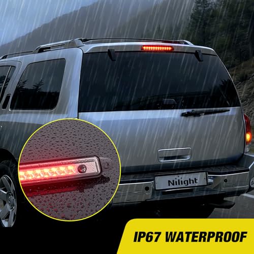 Image of Nilight Third Brake Light Tail High Mount 3rd Stop Lights Smoked Lens for Nissan Armada 2005-2015 Pathfinder Armada 2004 Infiniti QX56 2004-2010 Van SUV Rear Center Cab Lamp