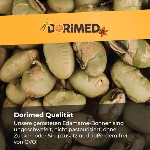 Edamame Bohnen 1 Kg | Sojabohnen geröstet leicht gesalzen | Bohnen Getrocknet I Glutenfrei und reich an Proteinen | GMO-frei | geeignet für Snacks und Diätmahlzeiten I Black Beans I Soja I Dorimed