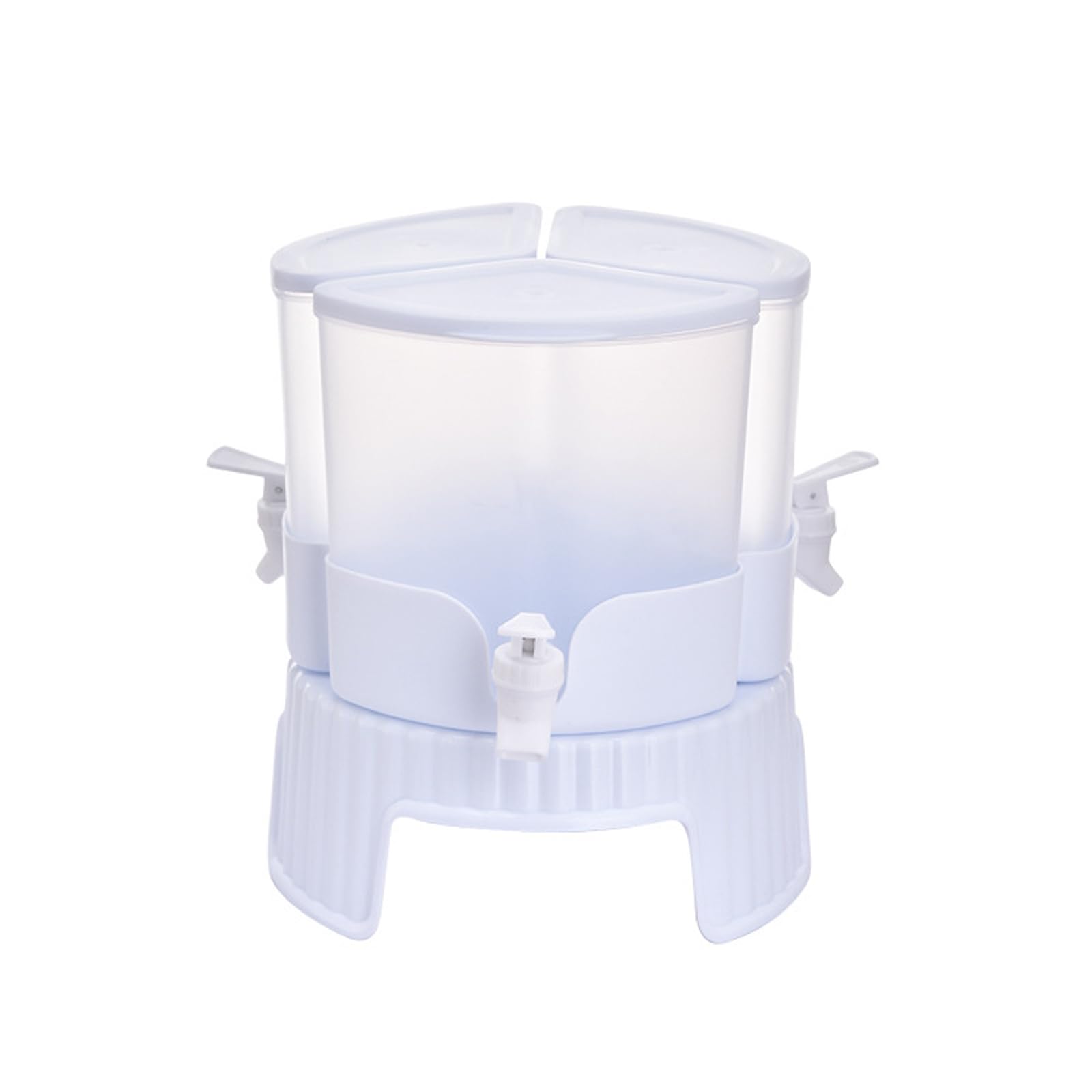 Kalttoy 3 Spigots Rotating Refrigerator Pitcher with Tap Oversized Capacity Fruit Teas Beverage Dispenser for Kitchen Parties Fruit Teas Water Bottle