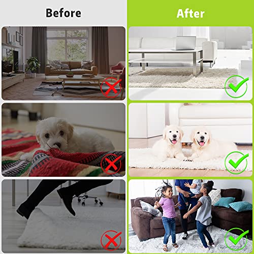 Zc Gel Rug Gripper For Hardwood Floors (8 Pcs), Anti Slip Rug Grips Reusable Washable Rug Tape For Area Rugs, Dual Sided Adhesive Rug Pads Keep Corners Flat (Black) #TOP1