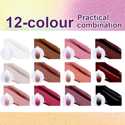 Gel de Pintura Gradient, 12 Colores con Esponjas para Uñas miniatura 2
