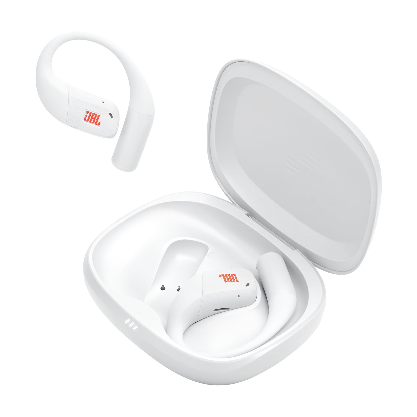 JBL Endurance Zone écouteurs Sportifs Ouverts sans Fil True Wireless, Conception Crochet d'oreille, JBL OpenSound, 32 h d'autonomie, étanches IP68, Google Finder, appli JBL Headphones, Blanc