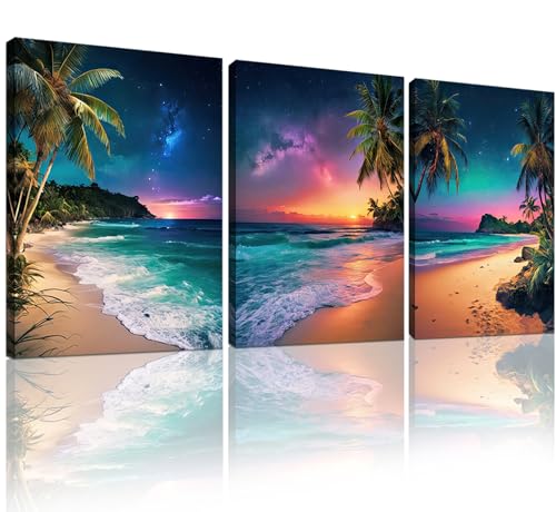 Beach Sunset Wall Art Ocean Print Art Tropical Canvas Wall