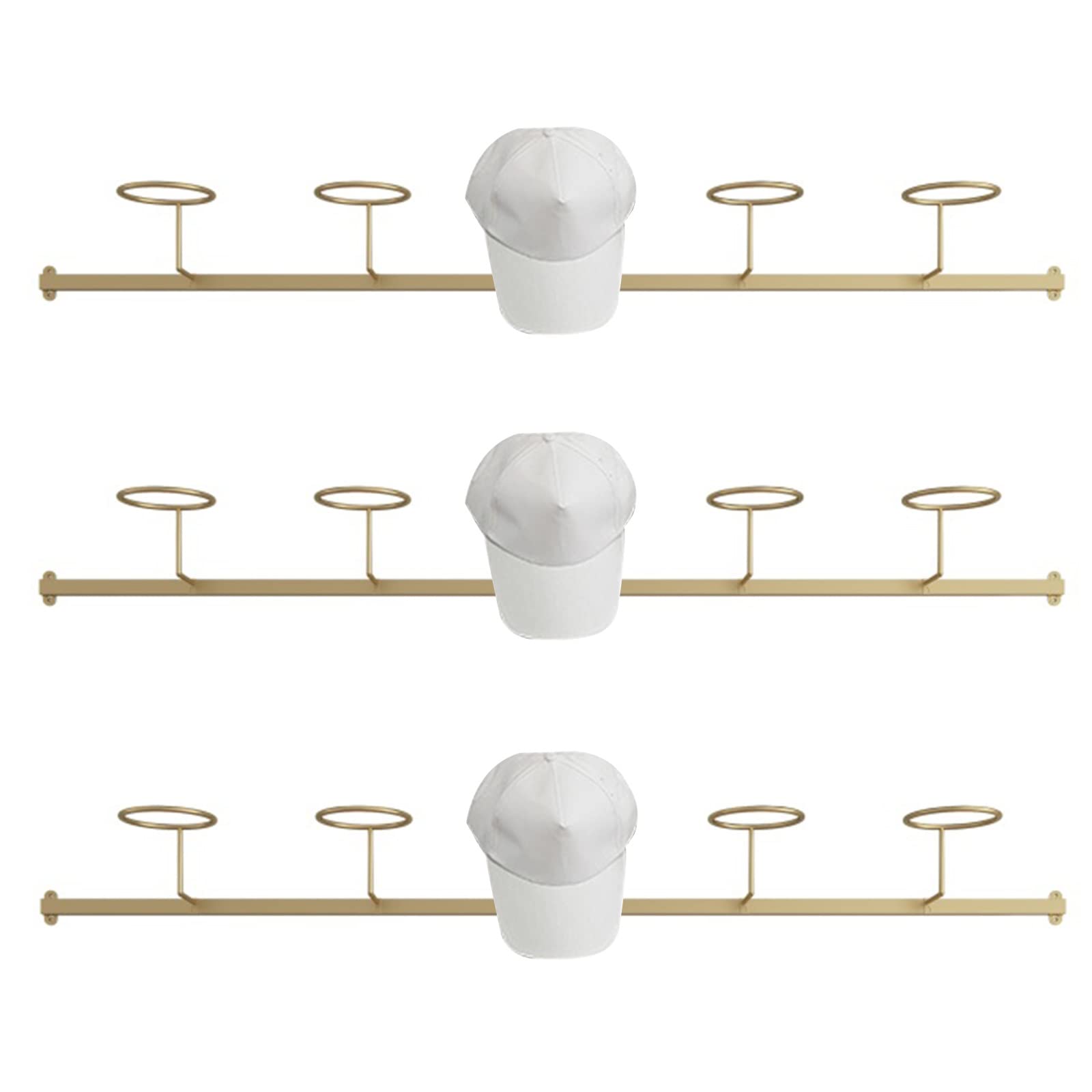 Soportes para Sombreros De Montaje En Pared para Gorras De Beisbol, Conjunto De 3 Modernos Soporte Organizador De Almacenamiento De Pelucas, para Armario/Dormitorio/Entrada