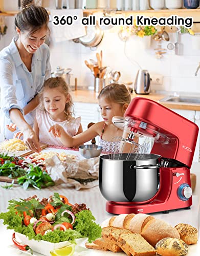 85-QT-Double-Handle-KUCCU-Stand-Mixer-6-Speed-with-Pulse-Electric-Kitchen-Mixer-660W-Tilt-Head-Food-Mixer-with-Dishwasher-Safe-Dough-Hook-Flat-Beater-Whisk-Splash-Guard-for-home-baking-Red