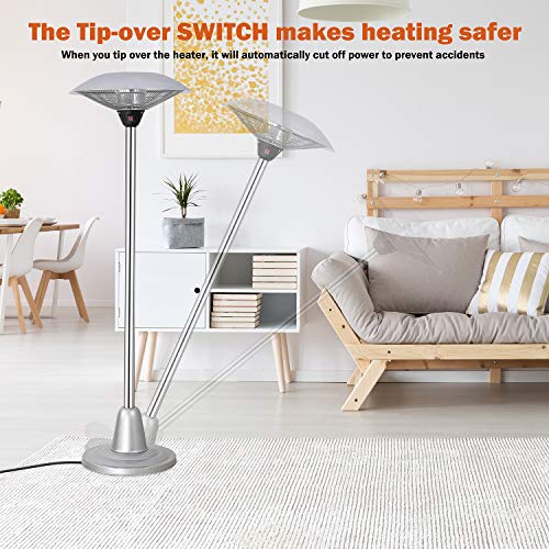 Xbeauty Outdoor Patio Heater, Electric Infrared Heater, Freestanding