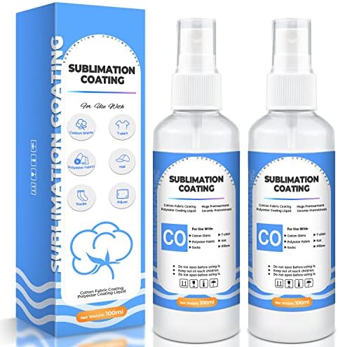 【2023 Upgrade Formula】Sublimation Spray for Cotton, Sublimation Coating for Cotton Polyester Canvas Fabric, Poly T Plus Sublimation Coating Spray Accessories and Supplies, Quick Dry/Super Adhesion