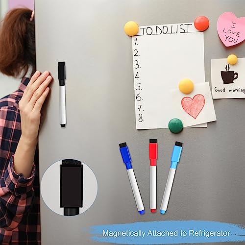 Image of Kosiz 200 Pcs Magnetic Dry Erase Markers, Colorful | Fine Point Tip Whiteboard Markers with Eraser Cap Magnetic Dry Erase Pens Erasable Pens for Whiteboard Dry Boards