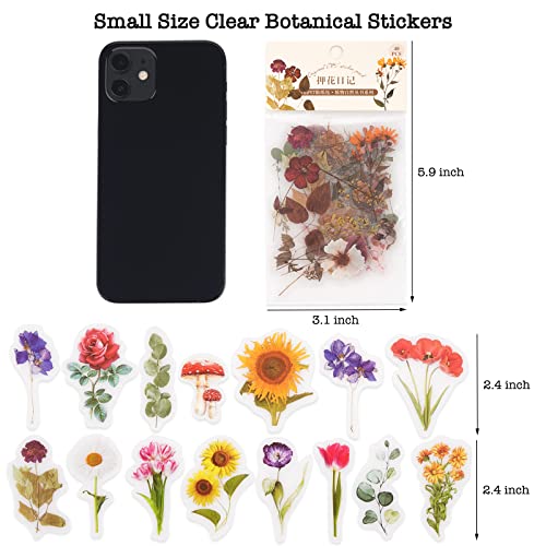 image for Knaid Botanical Stickers Set (320 Pieces) Pressed Flower Resin Decals 
