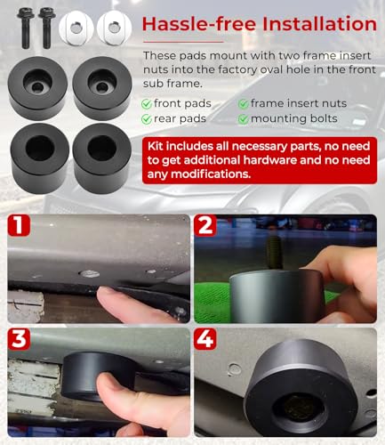 Image of Lifting Jack Pad Front & Rear Jack Pad Kit for Dodge Challenger Charger Magnum HellCat 300 2008-2016 Lift Pads Jack Stands Pucks (Front and Rear, Delrin Material)