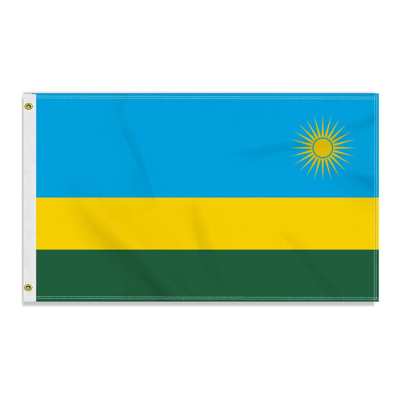 3×5 FT Rwanda Flag, Large 90×150 CM 150D Rwandan Outdoor Banner,Decor Garden With Brass Gromment — image 1