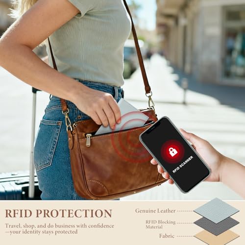 Genuine Leather Passport Holder with AirTag