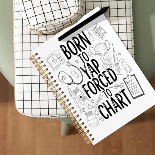 Carnet à spirale blanc NATSUNO pour infirmière journal médical format A5 cahier de notes drôle