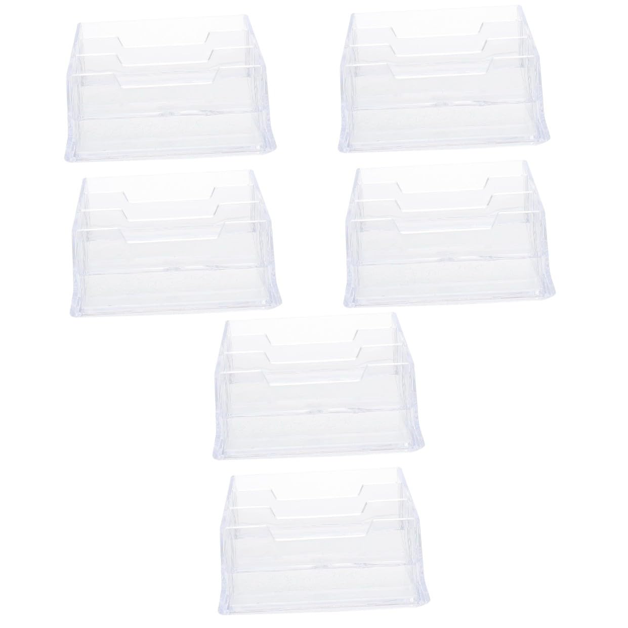 NUOBESTY 3 Set Porta Biglietti Da Visita Trasparente Cassa Organizzatore Di Carte Raccoglitore Carte Contenitori Trasparenti Custodia Per Carte Da Scrivania Espositore Per Carte 2 Pezzi * 3