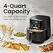 Chefman Air Fryer – 4 QT Compact Airfryer for Quick & Easy Meals in Minutes, Features Hi-Fry Technology for Extra Crisp, Touchscreen Controls with 4 Presets, Nonstick & Dishwasher Safe Basket - Black