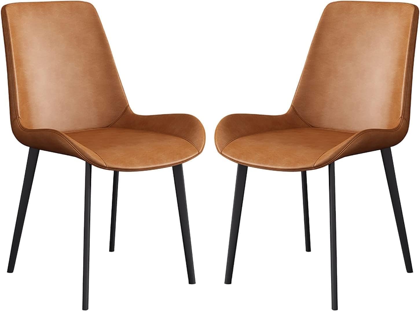 Chaise de salle à manger lot de 2 en simili cuir rembourré pour bureau et chambre