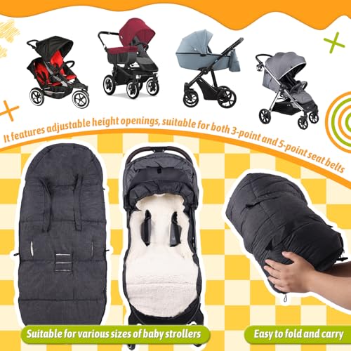 Image of Waterproof &Thicken Universal Stroller Cover Winter,Stroller Footmuff Bunting Bag for Warm Strollers Muff,Stroller Accessories for Baby Sleeping Bag Winter Stroller Blanket