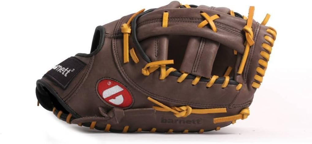 BARNETT GL-301 Pierwsza skórzana rękawica baseballowa, praworęczna, brązowa