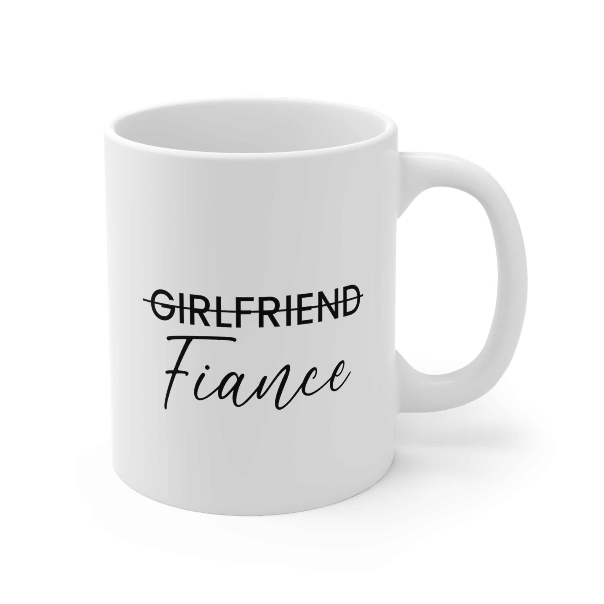 Stars and Stripes Girlfriend Fiance Coffee Mug Bride to Be Engage Valentines Couple Ceramic Tea Cup (White)