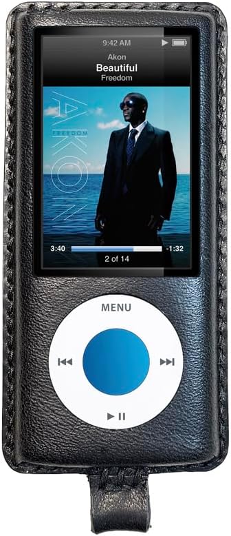 Handcrafted iPod Nano 5 Leather Case (Black)