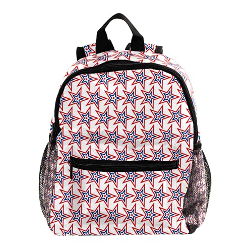 Mochila ligera para niños de 3 a 8 años, diseño de estrella de Estados Unidos, color azul y rojo, Color1, talla única
