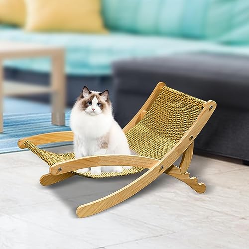 Qianly Cama para gatos, espreguiçadeira para gatos, cama elevada para animais de estimação, para cãe