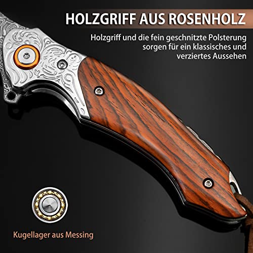 Damast Taschenmesser Lothar Tuna Klappmesser aus VG10 Damaststahl
