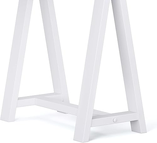Miniatura 129 de SIMPLIHOME Sawhorse - Mesita de noche de madera maciza de 24 pulgadas de ancho, moderna, industrial, color gris envejecido, para sala de estar y